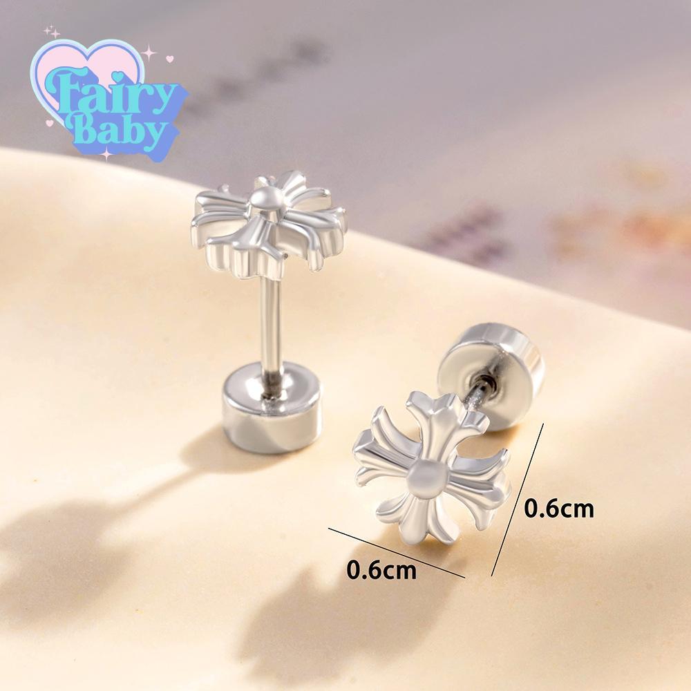 Fairybaby จิว Holy Seal ( 1 ชิ้น ) แป้นแบน แฟชั่น ดีไซน์ เท่ เก๋ ใส่ได้ทุกวัน 0.8 ยาว 6mm ราคาต่อชิ้น (J3-057)