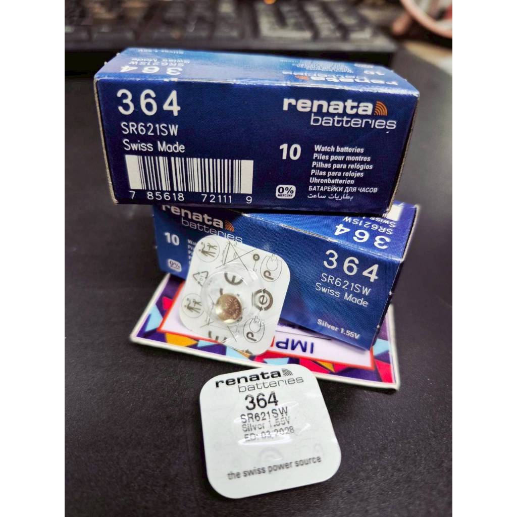 ถ่านกระดุม 364/363 / LR621 ถ่านนาฬิกา renata / Energizer  (SR621SW,SR621W,SR60, 621W) Battery Silver