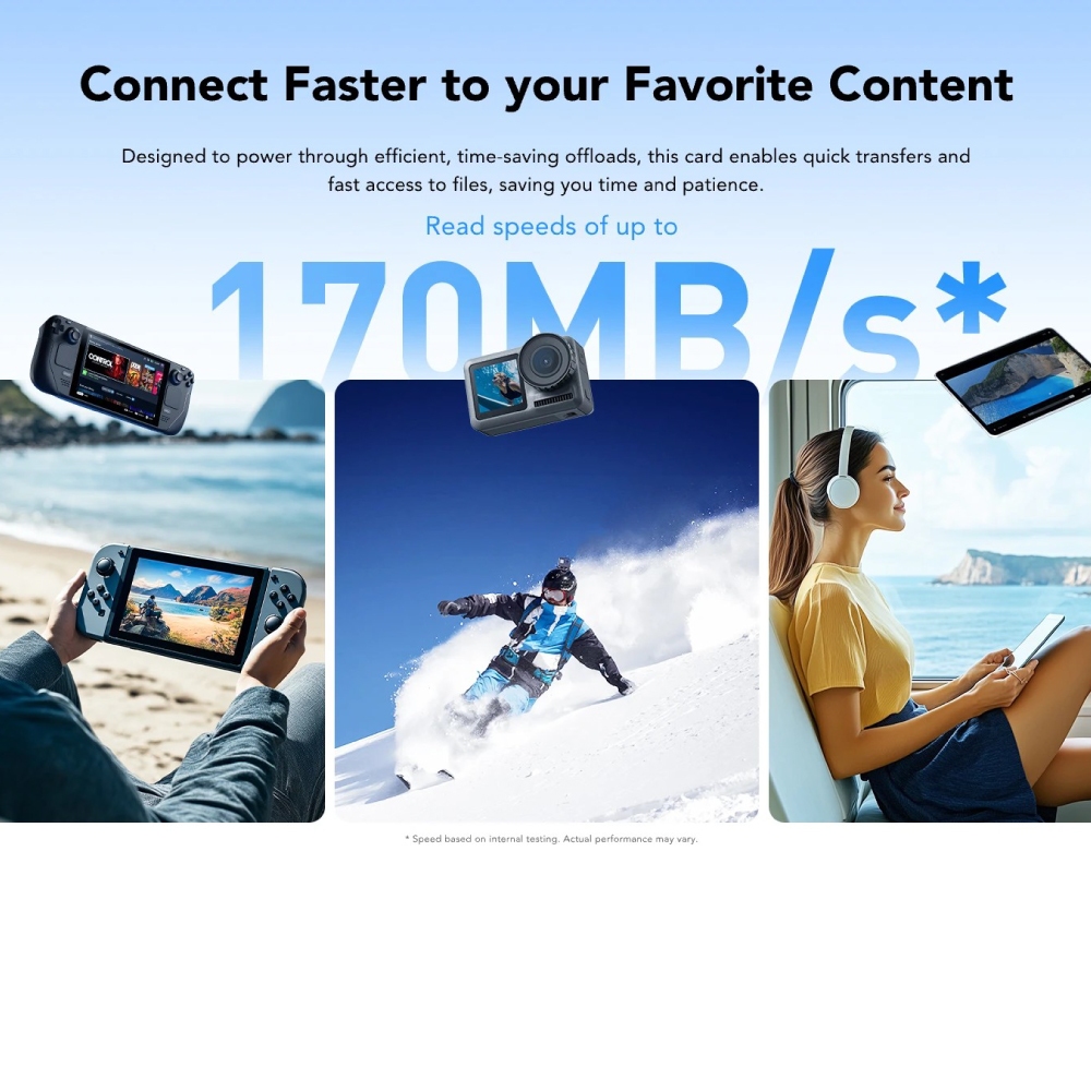 การ์ดหน่วยความจำ ไมโครเอสดีการ์ด LEXAR MICROSD CARD BLUE PLUS 32GB R100MB/S1 (LMSBLPL032G-BNANG) FOR SMARTPHONES, TABLETS ACTION CAMERA_3