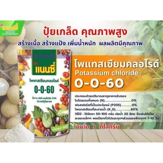 ปุ๋ยเกร็ดแนนซี่สูตร 0-0-60 เพิ่มน้ำหนัก เพิ่มแป้ง เพิ่มความหวาน ขยายขนาดผล เร่งเต่ง ลมเบ่ง ลงหัว ขนาด 1กก.