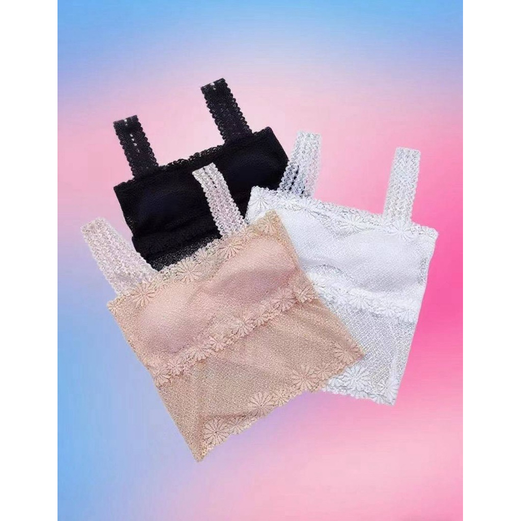 บราลูกไม้ ไซส์ XXL รุ่นยาว เต็มตัว มี 3 สี ขาว ดำ ครีม มีฟองน้ำ ฟองน้ำติดกัน เป็นชิ้นเดียว