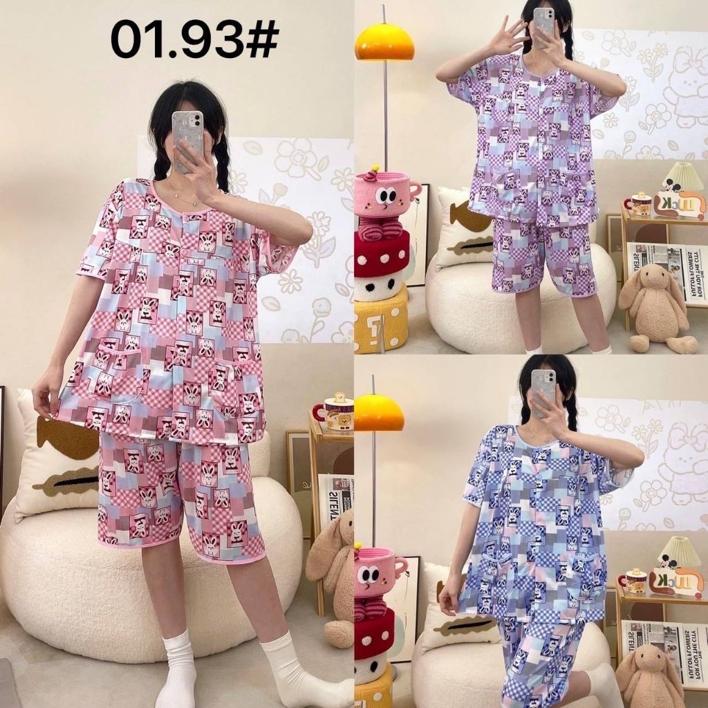 ชุดนอน2ชี้นเนื้ผ้านิ่มยืดใส่สบาบ