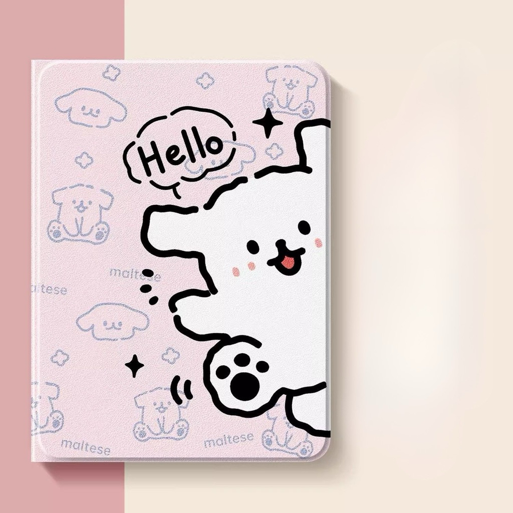 เคสแบบปก มีสายรัดมือ สำหรับ Boox E-reader Go7 Go6 Go 10.3 ด้านในเคสใสหุ้มเครื่อง พิมพ์ลายสี มีขาตั้ง