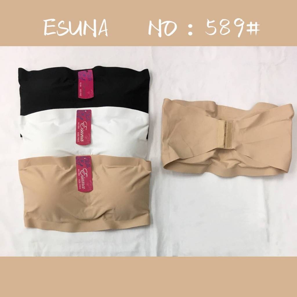 ฺBred ESUNA เกาะอกเสริมฟอง ESUNA#589 แบบตะขอ ถอดฟองน้ำได้ เนื้อผ้าลื่น บางเบา ไรตะเข็บ ใส่สบาย ไม่อึ