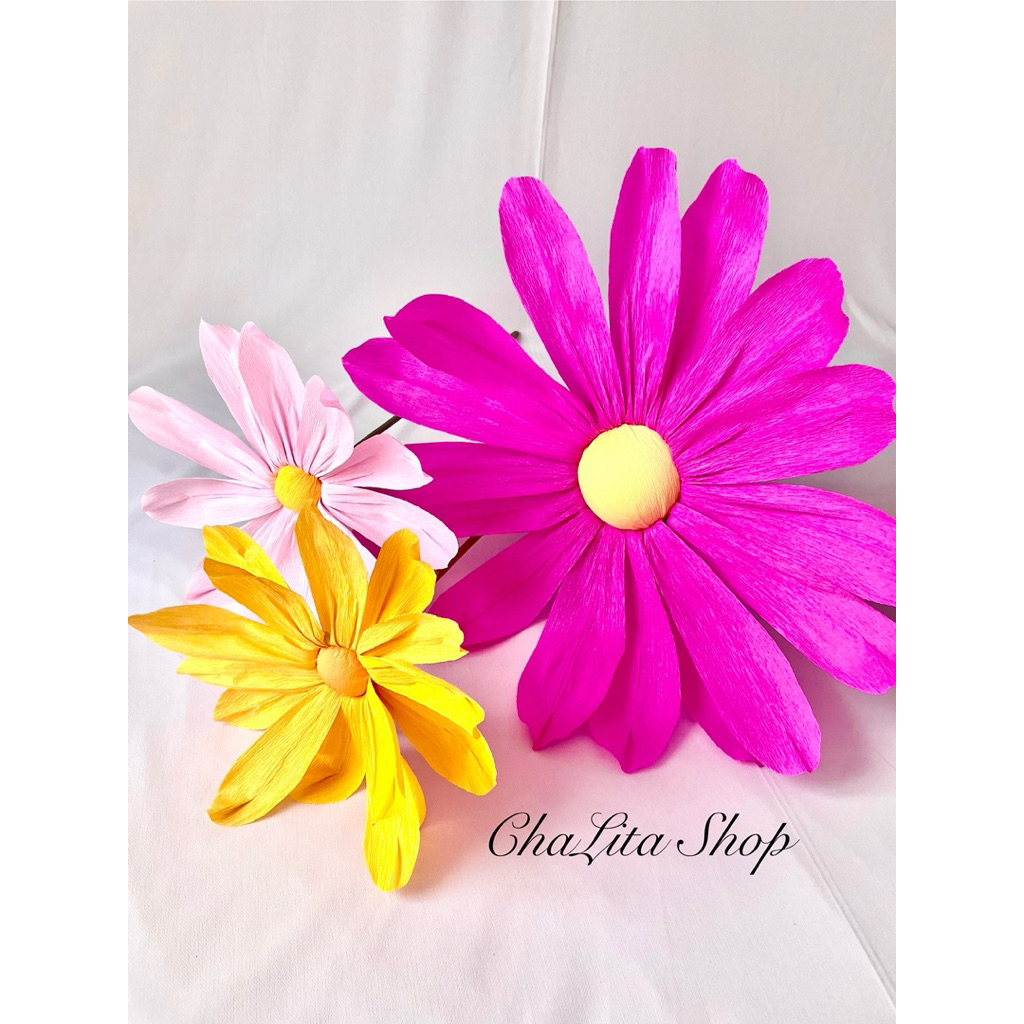 ดอกเดซี่ Daisy flower ดอก 50-80 ซม ยาว ~ 70-80ซม ดอกไม้ยักษ์, Giant flower, วาเลนไทน์ ของขวัญ พร็อพถ่ายรูป paper flower - รูปที่ 3