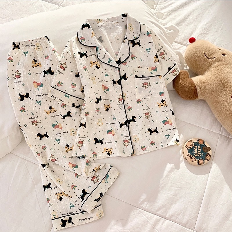 พร้อมส่ง ห18-ห21 6672 ชุดนอนชายหญิง