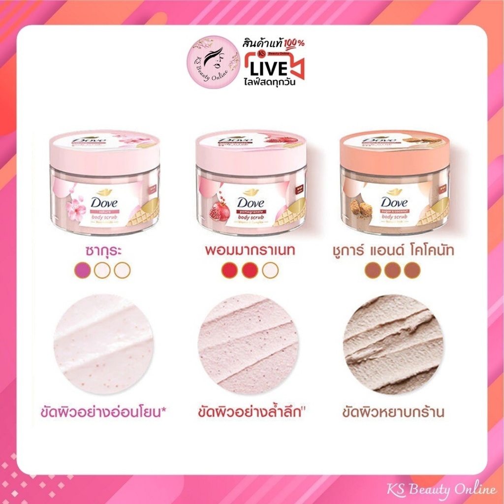 โดฟ บอดี้ สครับ Dove Body Scrub 280g