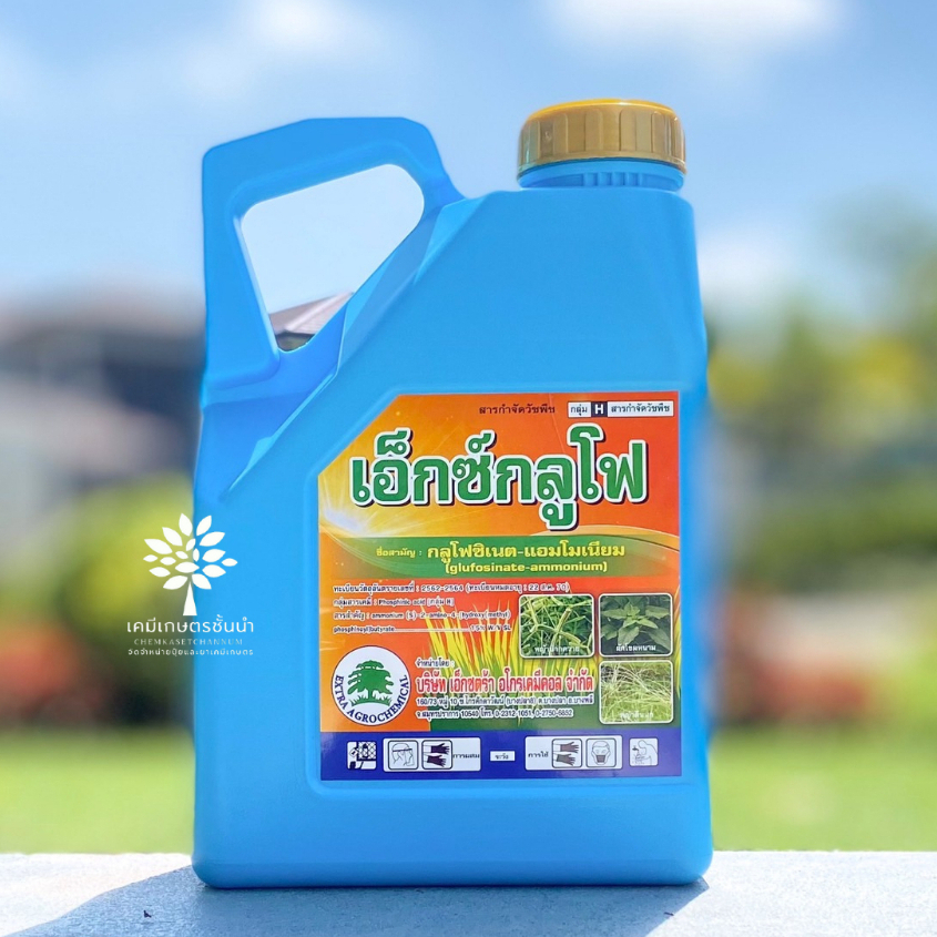 เอ็กซ์กลูโฟ  4 ลิตร (กลูโฟซิเนต 15% สูตรทนฝน ) - ✅สินค้าผลิตใหม่ ของแท้แน่นอน 💯