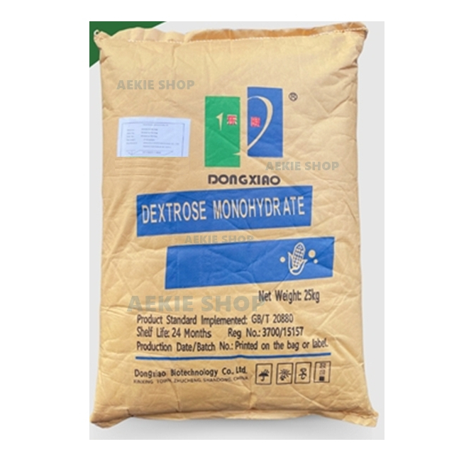 น้ำตาลทางด่วน เดกซ์โตรส โมโนไฮเดรต (จีน)/ Dextrose Monohydrate 25KG (1กระสอบ)เพื่อการสะสมอาหารและการฟื้นฟูต้นปุ๋ยพ่นบำรุ