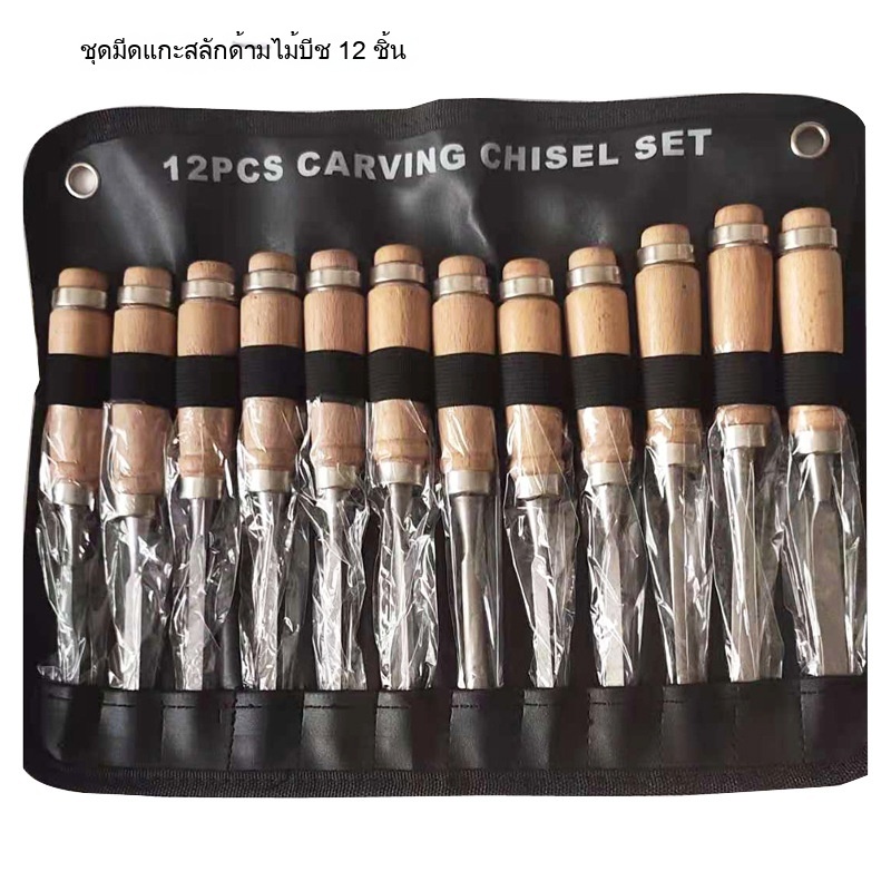 ชุดสิ่วแกะสลักไม้ แบบมืออาชีพ สําหรับงานไม้ 12 ชิ้น