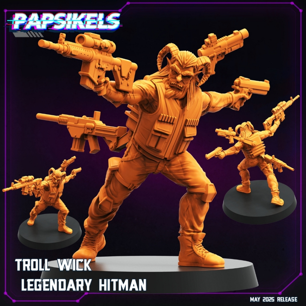 Troll Wick - PSK Shadowrun - Humanoid Orc Troll (Shadowrun) / 32mm scale 3D printed miniature PSK