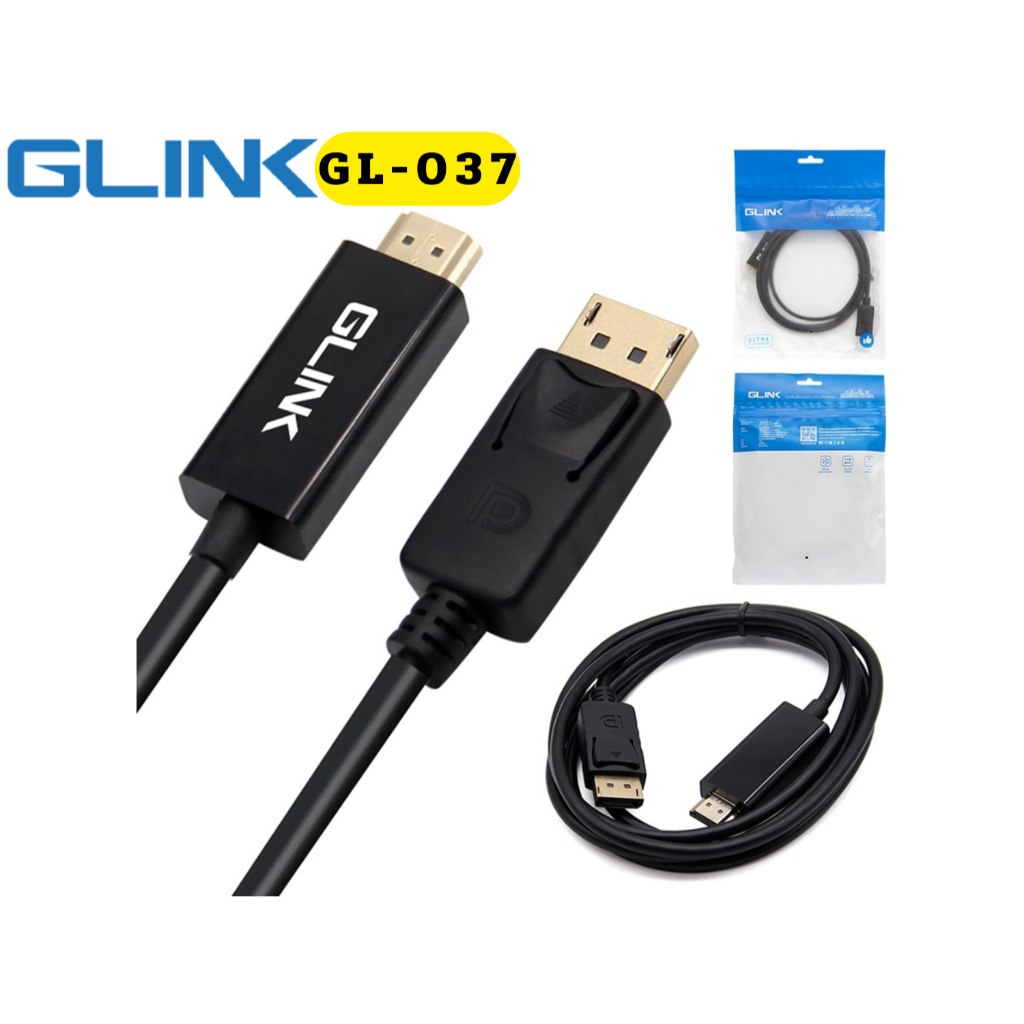 สาย display port to hdmi  GLINK GL-037 DISPLAY PORT TO HDMI 4K 1.8M