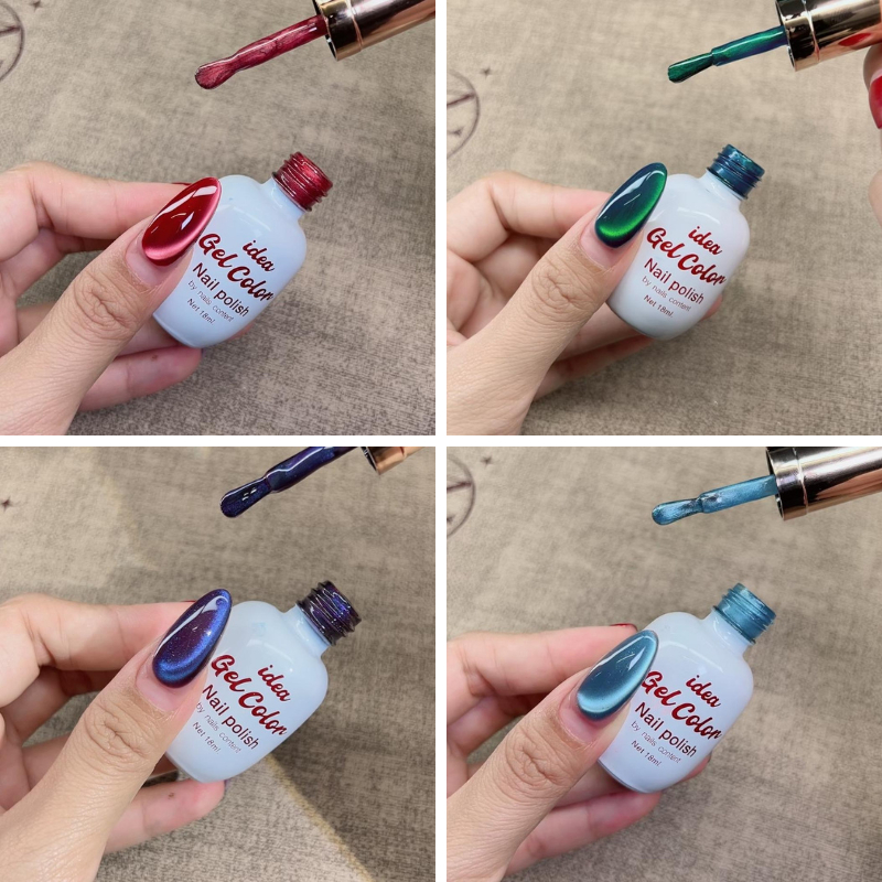 Ab2 แยกขวด สีเจลลูกแก้ว 6 สี idea gel มาใหม่ พร้อมชาร์จทาเอง  สีสวย