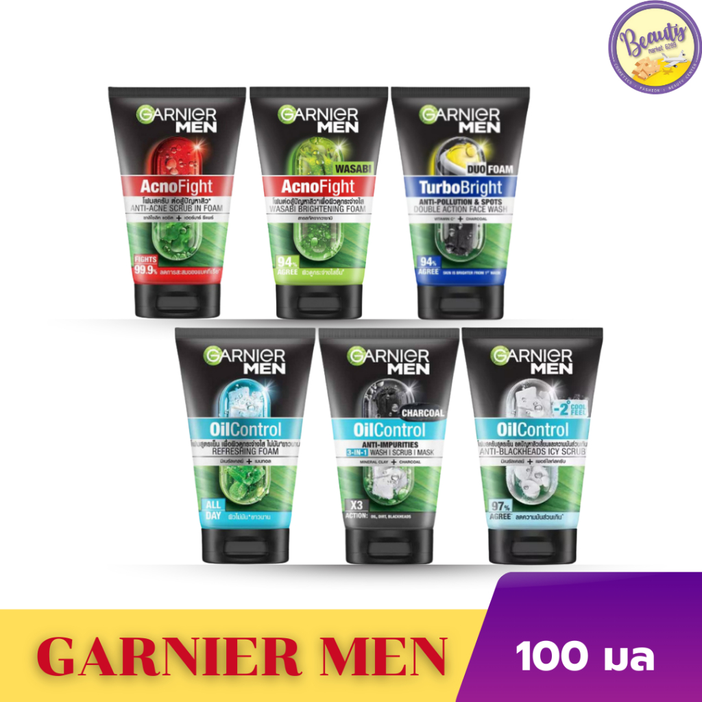 โฟมล้างหน้าการ์นิเย่เมน 100มล Garnier Men Face Wash 100ml(1pcs)