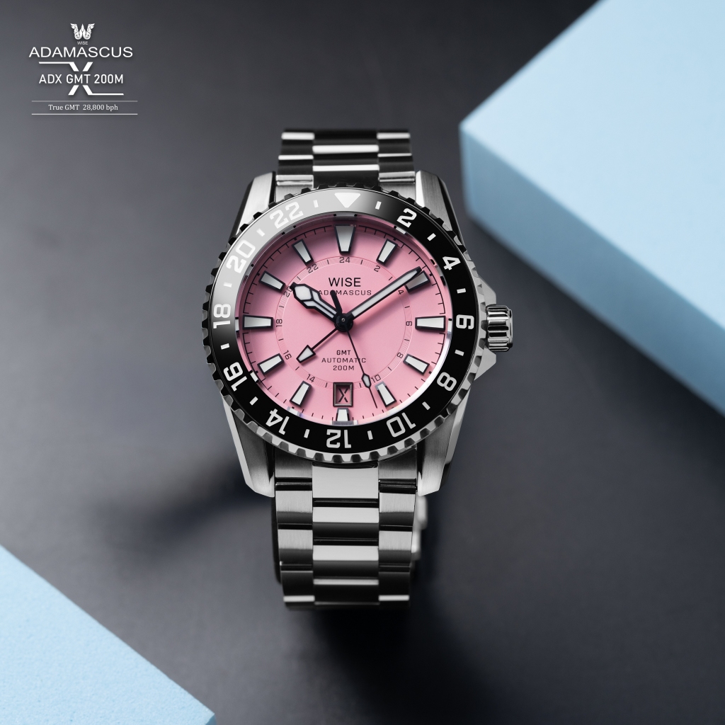 WISE ADAMASCUS ADX019 True GMT Stainless steel 904L Limited 300 นาฬิกาข้อมือขนาด 40 มม.
