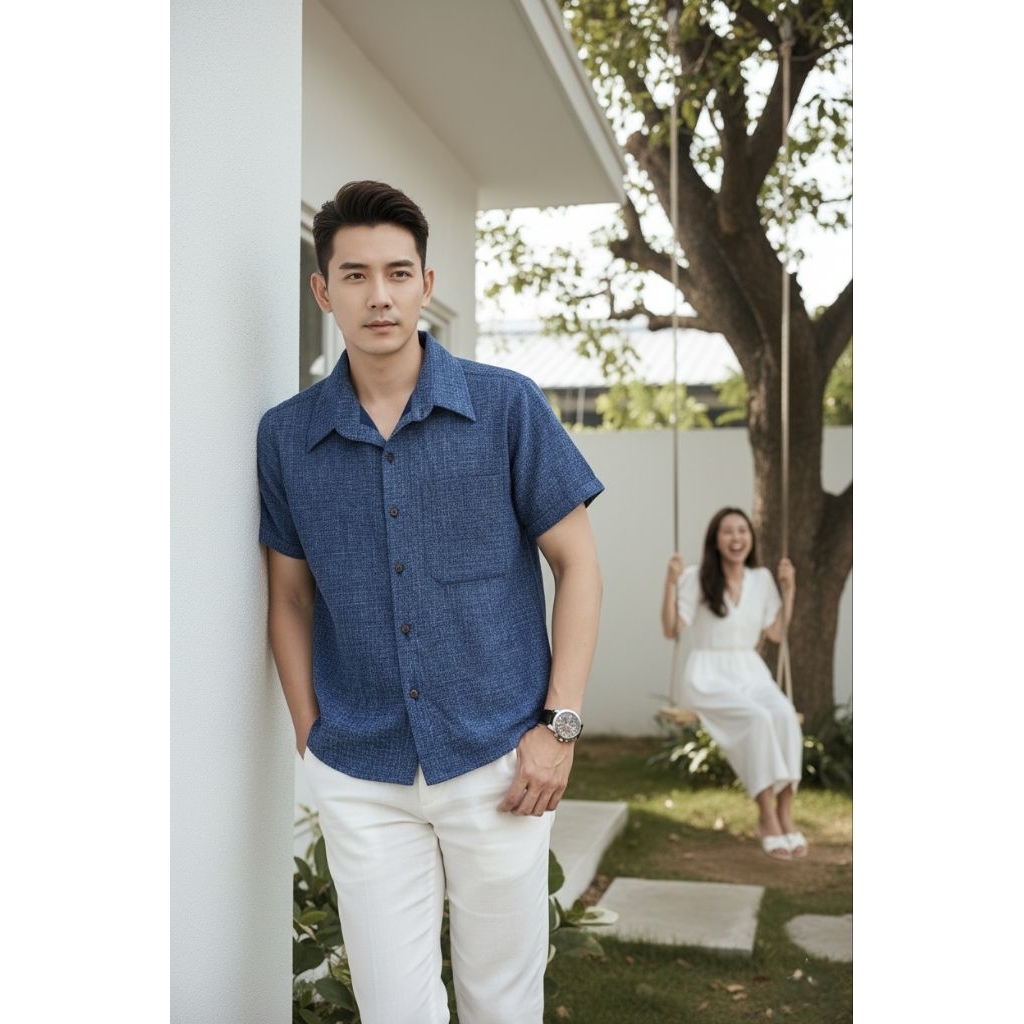 เสื้อพื้นเมืองผู้ชายคอเชิ้ต หม้อฮ่อมสโตน - รูปที่ 6