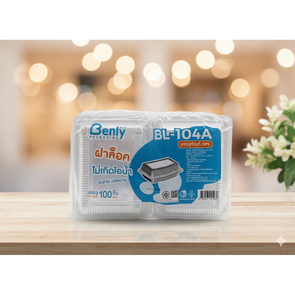 กล่องข้าว BL-104A ฝาล็อค