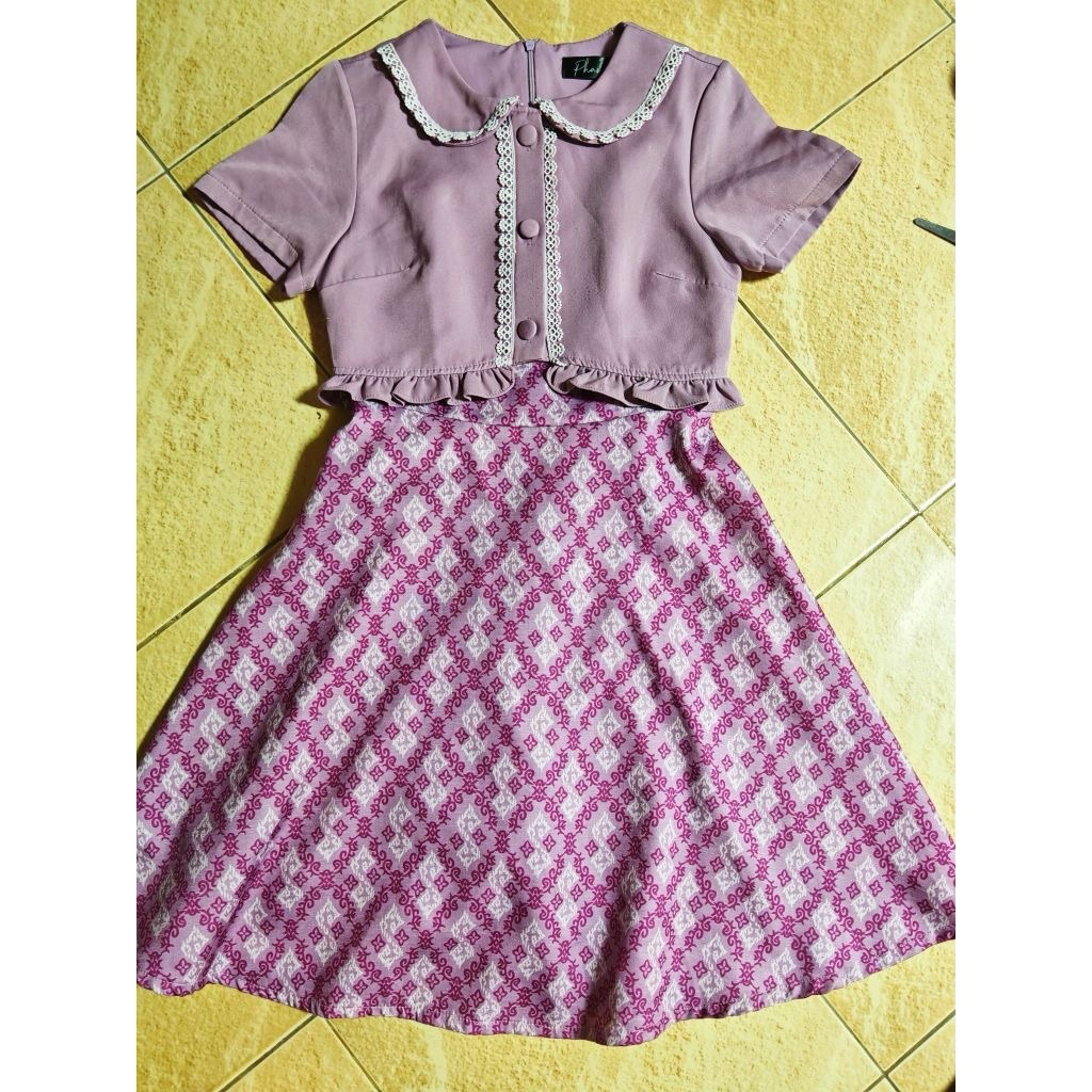 เดรสสีม่วง งานป้าย phawi shop ไซต์ s