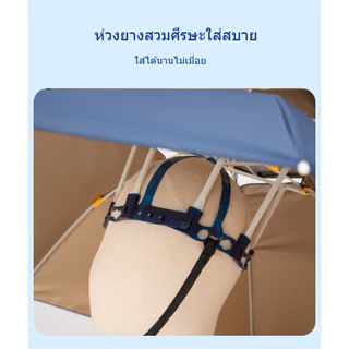 หมวกพับได้ สไตล์ใหม่สำหรับปี 2025 ร่มติดหัว ป้องกันแสงแดดและฝน เหมาะสำหรับกิจกรรมกลางแจ้ง หมวกร่ม 2 ชั้น