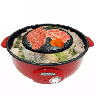 SmartHome เตาย่างบาร์บีคิวสุกี้ไฟฟ้า รุ่น SM-EG1300 สีแดง กำลังไฟฟ้า 1300 วัตต์