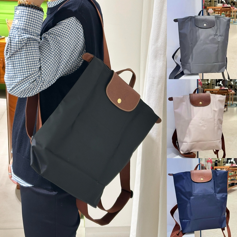 🔥ของแท้ 💯%👜🔥Longchamp Le Pliage Backpackกระเป๋าเป้ พกพาง่าย พับได้ กระเป๋าเป้เดินทาง รุ่นใหม่