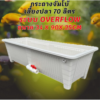 กระถางเลี้ยงปลาไซซ์จัมโบ้สีขาว วาวล์ขาว ระบบoverflow ขนาด34x…
