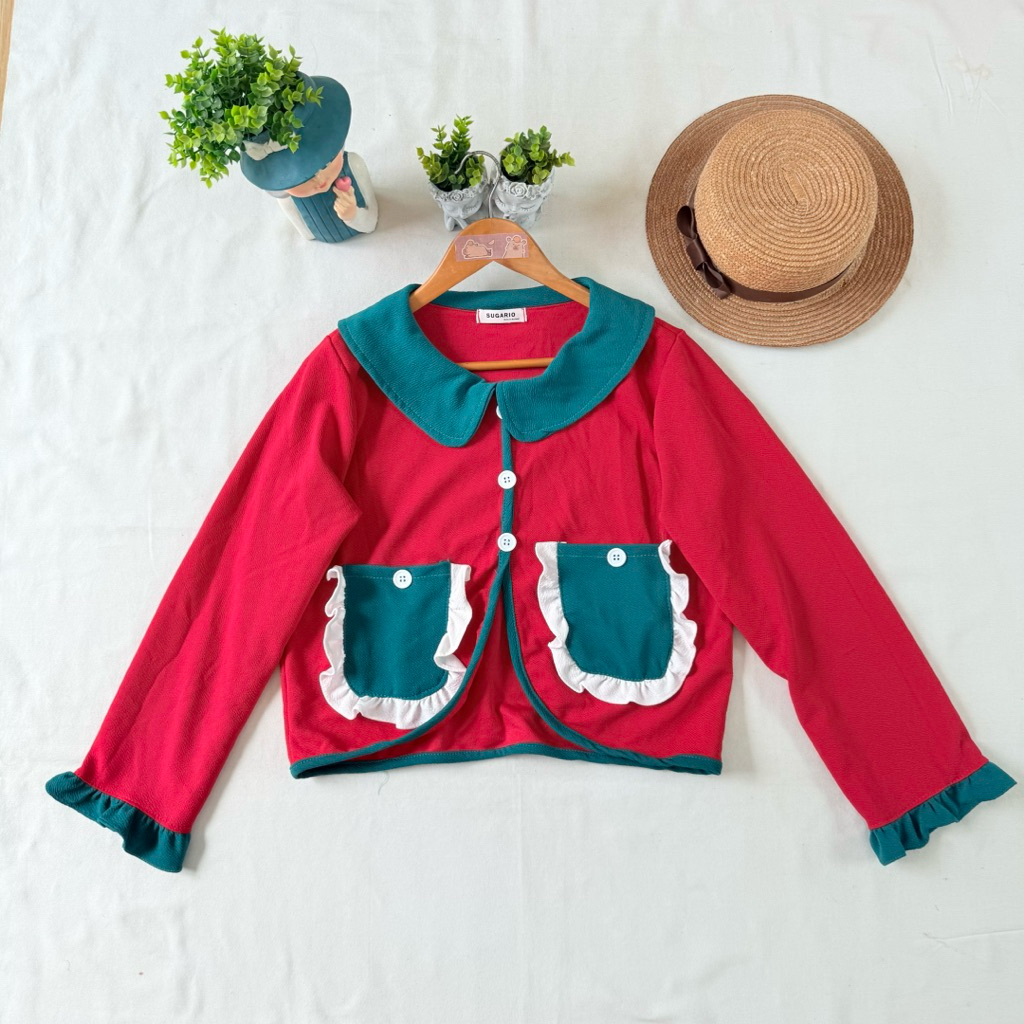 ส่งต่อ ☘️ มือสอง ✨ งานป้าย sugario เสื้อแขนยาวคริสต์มาส