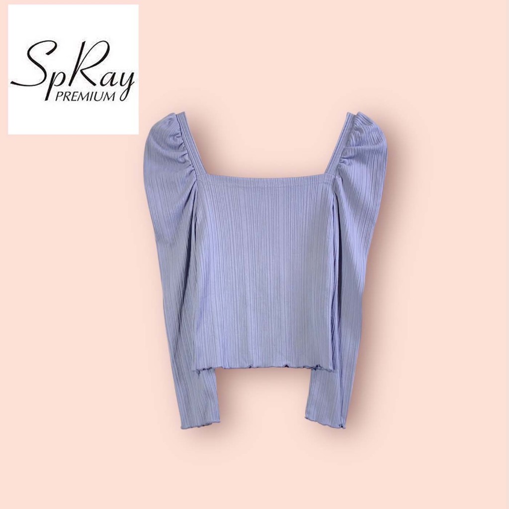 เสื้อ Spray premium สีเทา  ไซด์ -  F  อก 28-33 ยาว 19 นิ้ว  ผ้ายืดผ้าร่องอย่างดี คอสวย