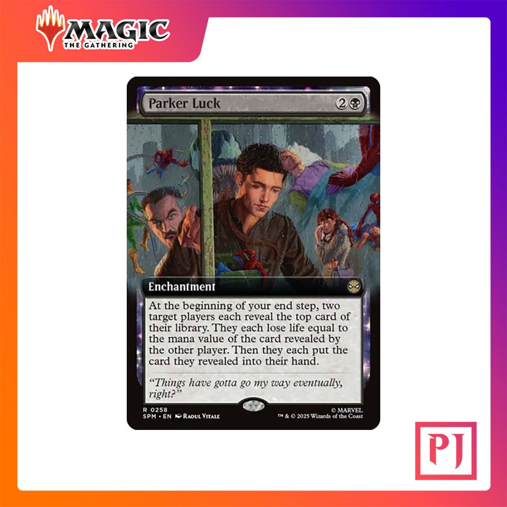 [MTG] Parker Luck (Extended Art)[SPM] [BLACK] [RARE] [NORMAL] [ENG] (การ์ดเมจิค / Magic the Gathering)