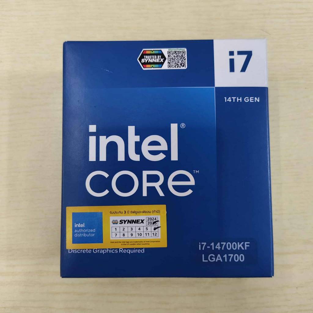 CPU Core I7-14700KF ของใหม่ยังไม่ได้แกะซิล   ประกัน Advice เต็ม 5ปี  21/09/2030
