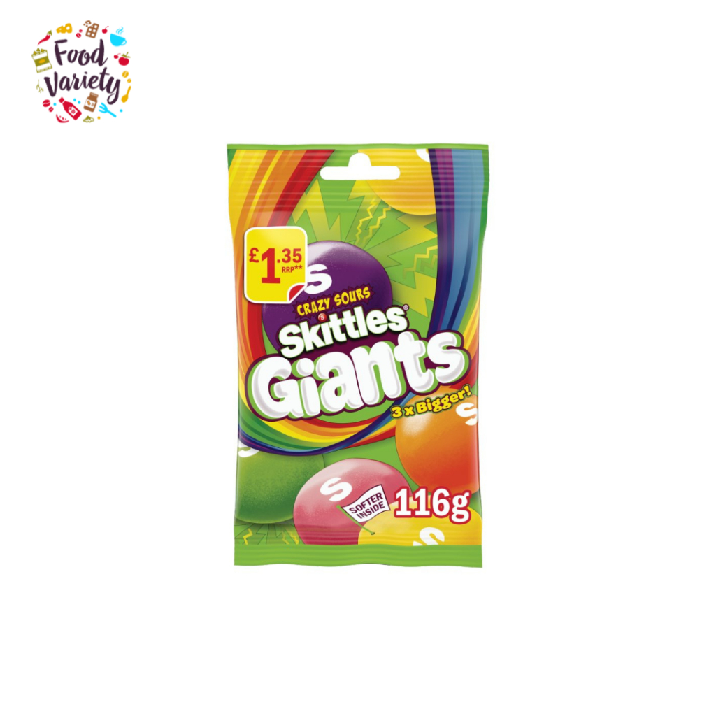Skittles Giants Sour Sweets Treat Bag 116g