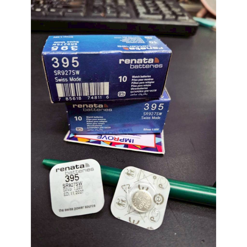 Renata 395, SR927SW 1.55V ถ่านนาฬิกา ถ่านกระดุม (SR927SW) Silver Oxide 1.55V (1PC)