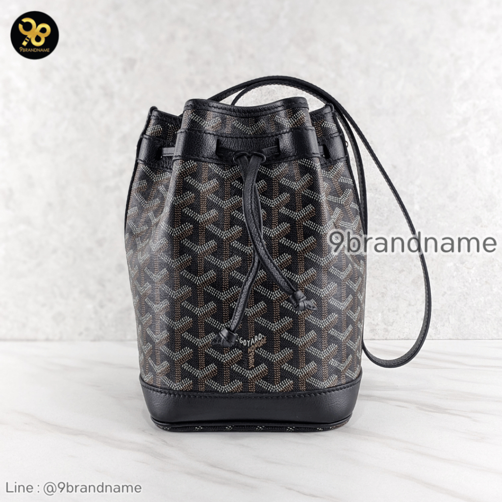 Goyard Petit flot handbag black canvas black leather 	มือสอง ก่อนสั่งซื้อทักแชทก่อนนะคะ