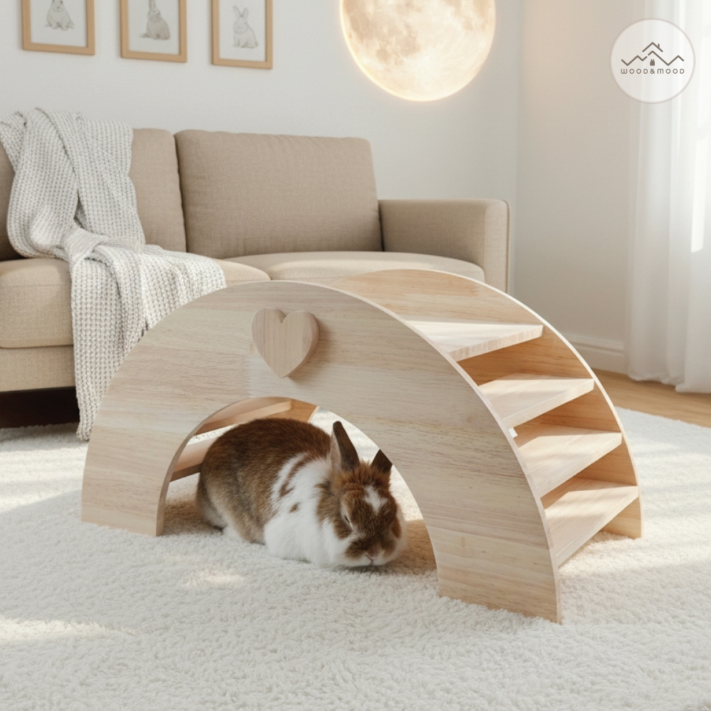 [WOOD&MOOD] ของเล่นสัตว์เลี้ยง ของเล่นกระต่าย สะพานโค้ง สะพานมุด สะพานกระต่าย