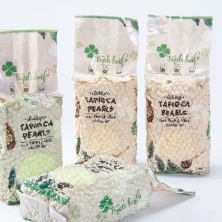 ไข่มุก กลิ่นน้ำผึ้ง บรรจุ 800 กรัม ตรา Triple leaf สูตรต้มไว 12 นาที ไข่มุกดิบ สำหรับชานมไข่มุก