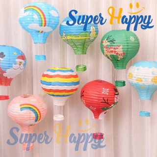 โคมบอลลูนกระดาษ 3D แขวนตกแต่ง ขนาด 30x45cm | โคมไฟกระดาษ บอลลูน DIY สำหรับงานปาร์ตี้