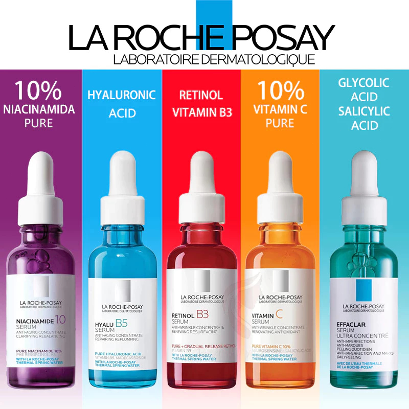 LA Roche Posay Serum ลา โรช-โพเซย์ เซรั่มบำรุงผิว 30ML(Effaclar/Hyalu B5/Mela B3)