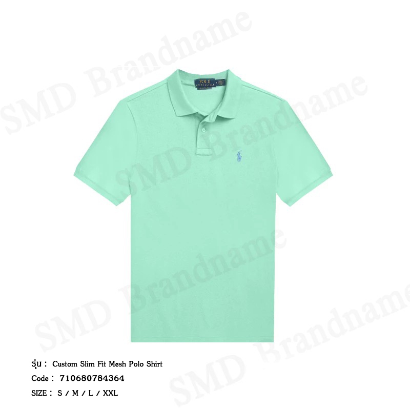 Polo Ralph Lauren เสื้อโปโลผู้ชาย รุ่น Custom Slim Fit Mesh Polo Shirt Code: 710680784364