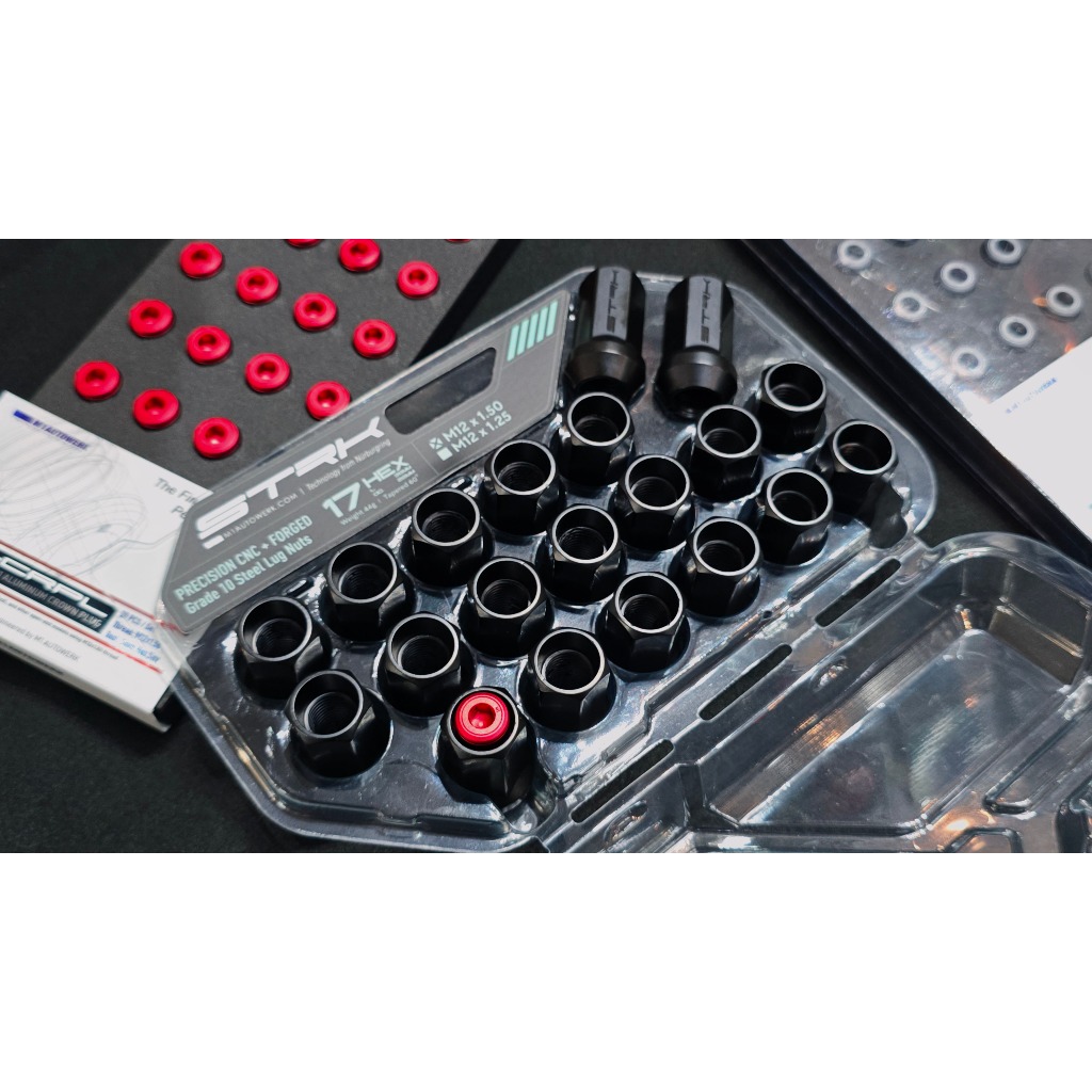 น็อตล้อ M1 AUTOWERK รุ่่น M1 STRK น๊อตเหล็ก M1 เอ็มวัน สตาร์ค CNC FORGED Steel1010 Grade 10 17HEX CR