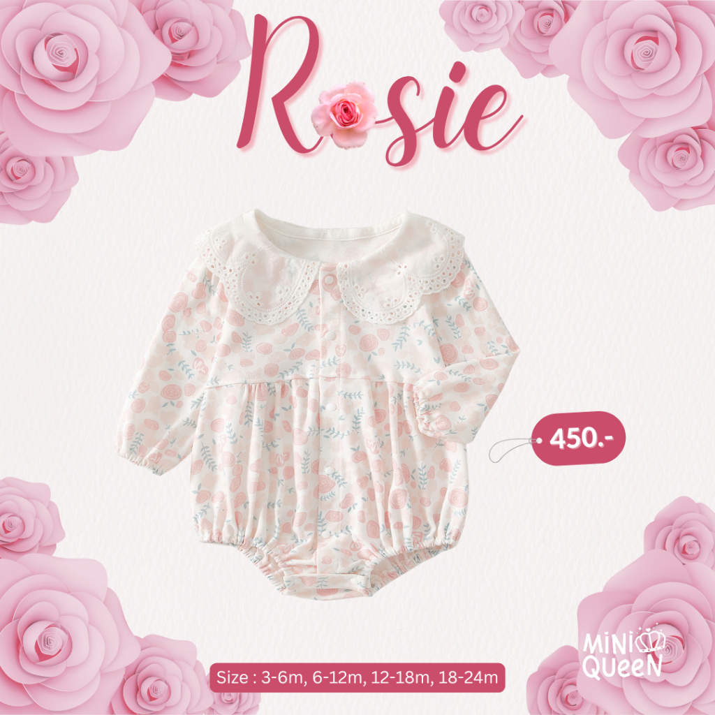 MiniQueen ชุดบอดี้สูทเด็กอ่อน ชุดเด็กอ่อน รุ่น Rosie (BDS00206)