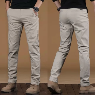 กางเกงขายาวชิโน่ ผ้ายืด ทรงกระบอก กางเกงสแล็คชาย เข้ารูปใส่สบาย CLASSIC PANTS สไตล์เกาหลี ผ้าดีพิเศษ ไม่ต้องรีด