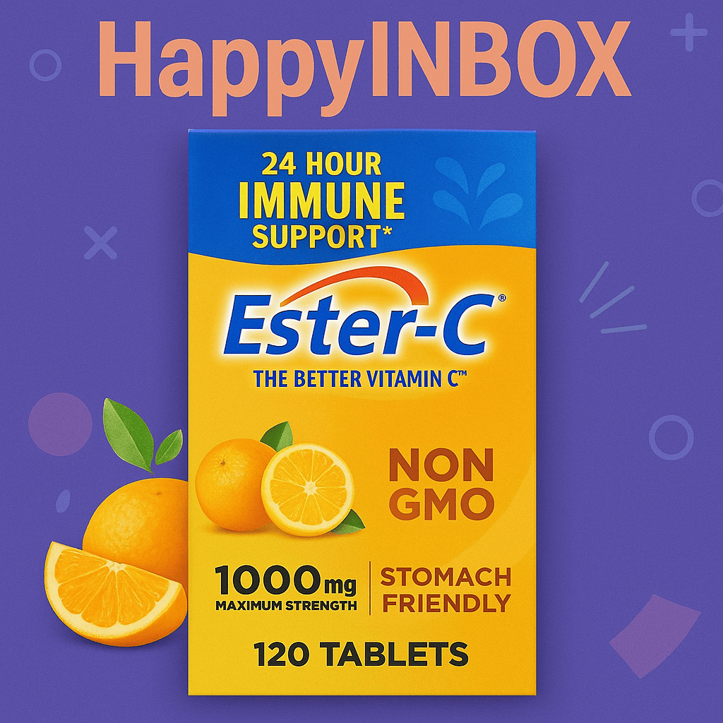 Ester-C Vitamin C 1000mg 120 เม็ด เสริมภูมิคุ้มกัน อ่อนโยนต่อกระเพาะ