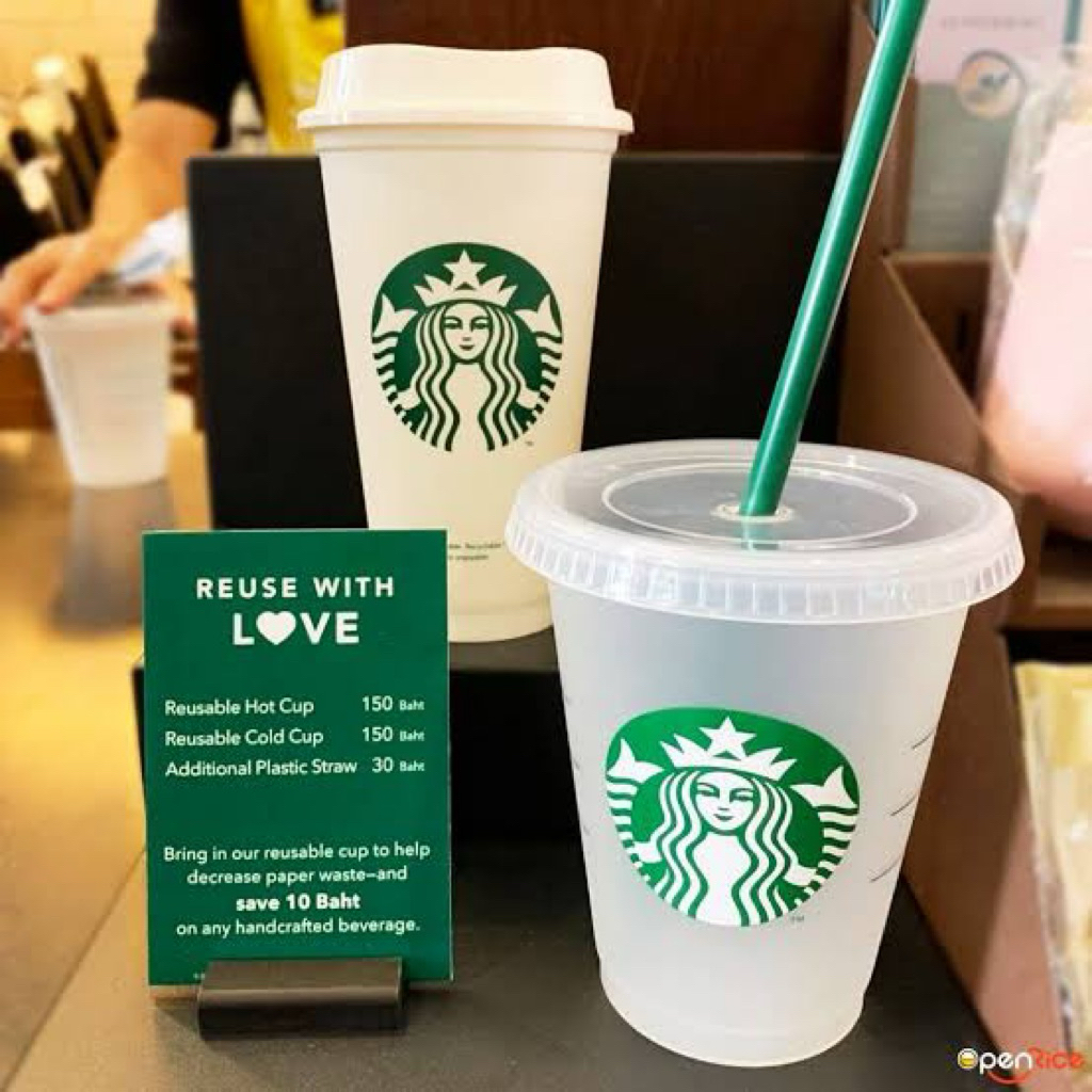 Starbucks Reusable Cold-Hot Cup 16oz. พร้อมถุงผ้า Starbucks ของใหม่ แท้ 100%