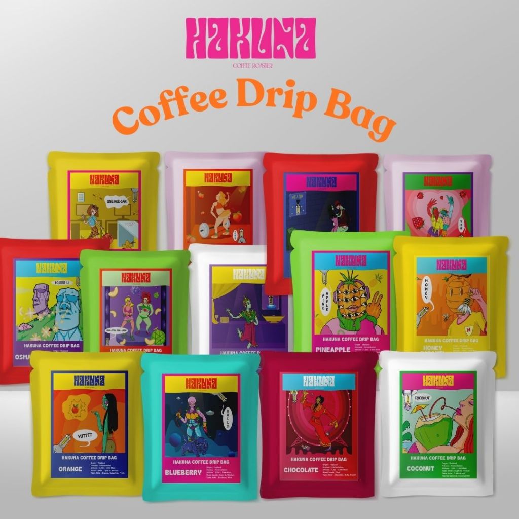 HAKUNA Coffee Drip Bag | กาแฟดริปคราฟต์ Yeast Process มีให้เลือก 13 รสชาติ