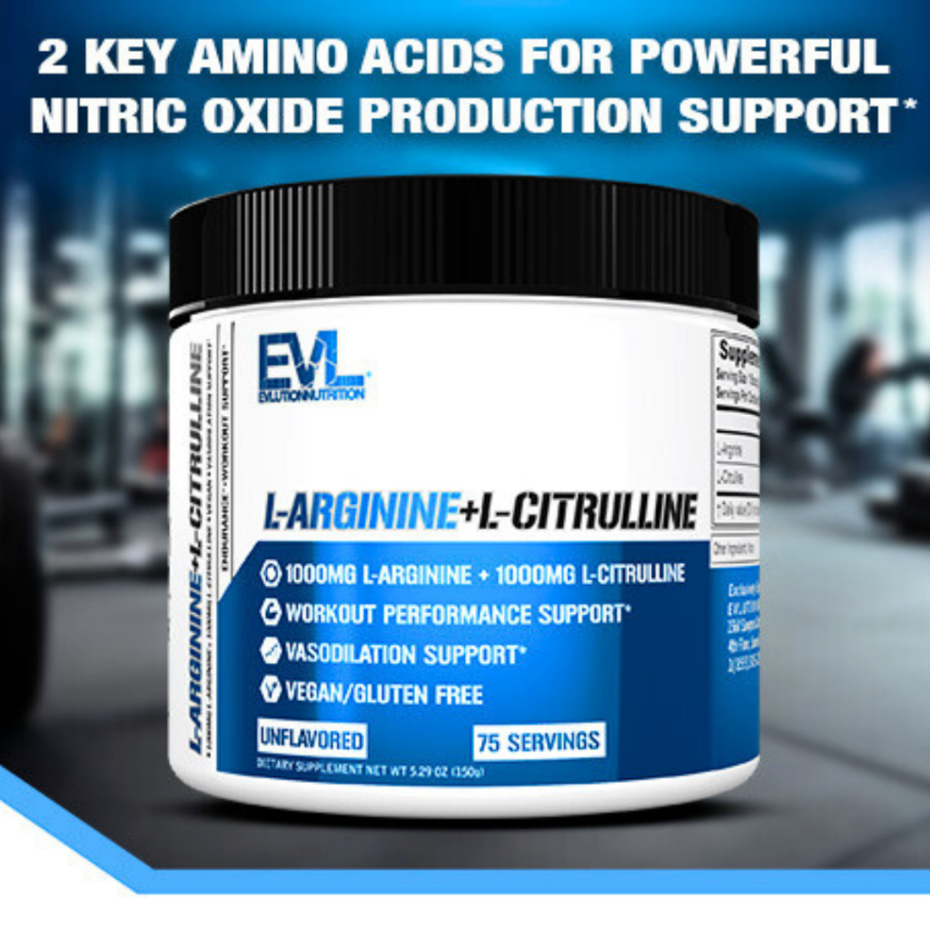 Evl L-Arginine + L-Citrulline Powder 150 g (Unflavored)