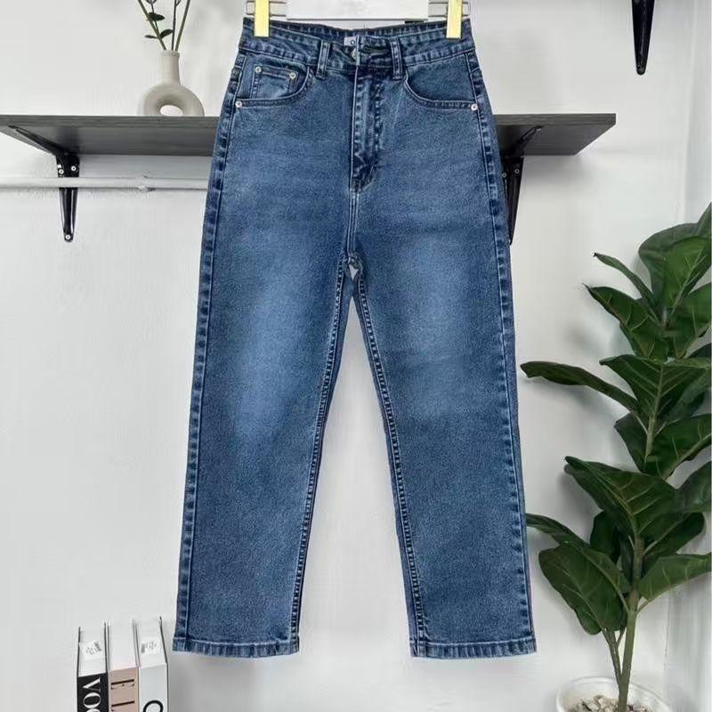 GHAOHES กางเกงยีนส์ผู้หญิง สีย้อนยุค เอวสูงผ้ายืด คลุมสะโพกเก็บหน้าท้องดูผอม กางเกงยีนส์ยืดหยุ่นขนาดใหญ่S-5XL - รูปที่ 7