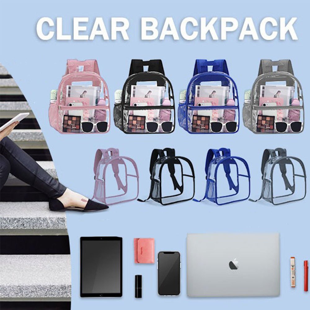 กระเป๋าเป้สะพายหลังแบบใส, กระเป๋านักเรียนนักเรียนกันน้ําแบบซิป, กระเป๋านักเรียนกีฬากลางแจ้งแบบมองเห็นแบบพกพาแบบสบาย