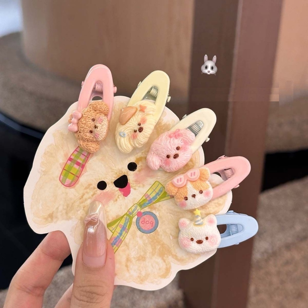 พร้อมส่ง🇹🇭 B093 ราคา/ชิ้น กิ๊บติดผมรูปสุนัขสีชมพูน่ารัก กิ๊บติดผมรูปปากเป็ด กิ๊บอเนกประสงค์ เครื่องประดับผมเด็ก - รูปที่ 2