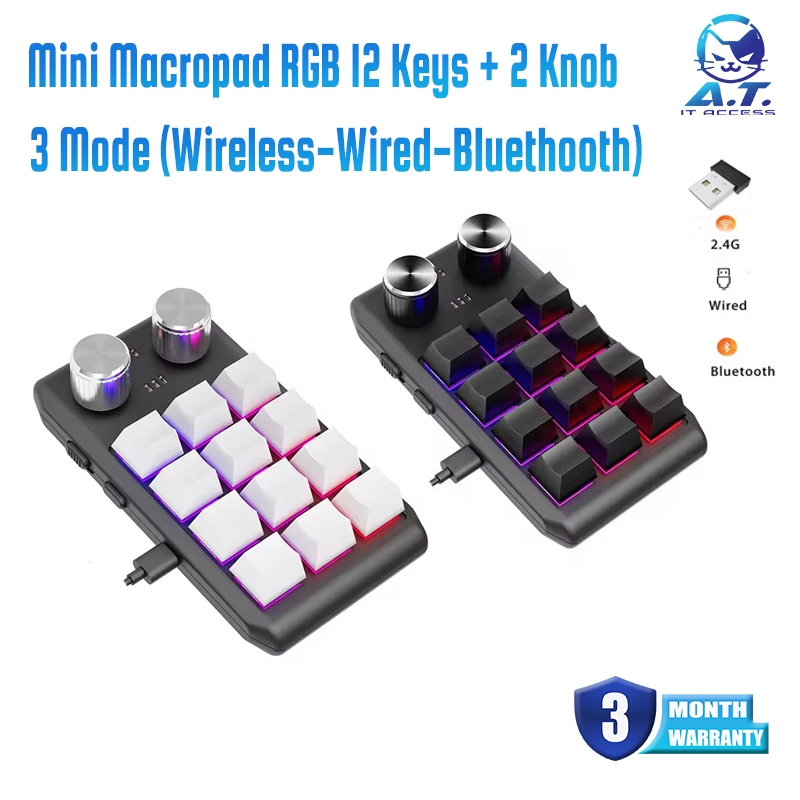 Macro Custom Knob Keyboard RGB 12 Key Copy Paste Mini Button Photoshop Gaming Keypad Mechanical Hots