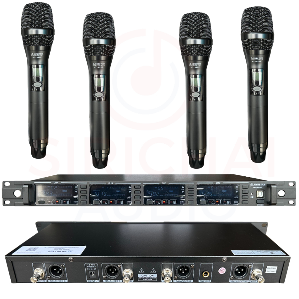 ไมค์ลอย4ตัว MICROTECH รุ่น MT999E (4CH) ไมค์ลอย4ด้าม